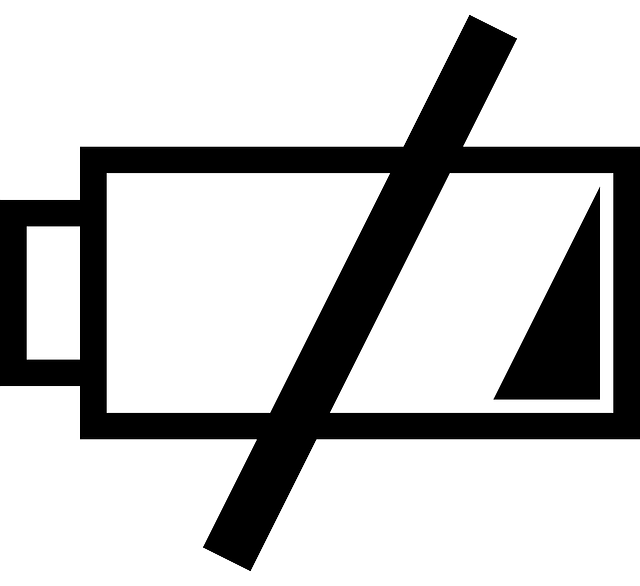 Abbildung einer leeren Batterie in Schwarz und in Weiß